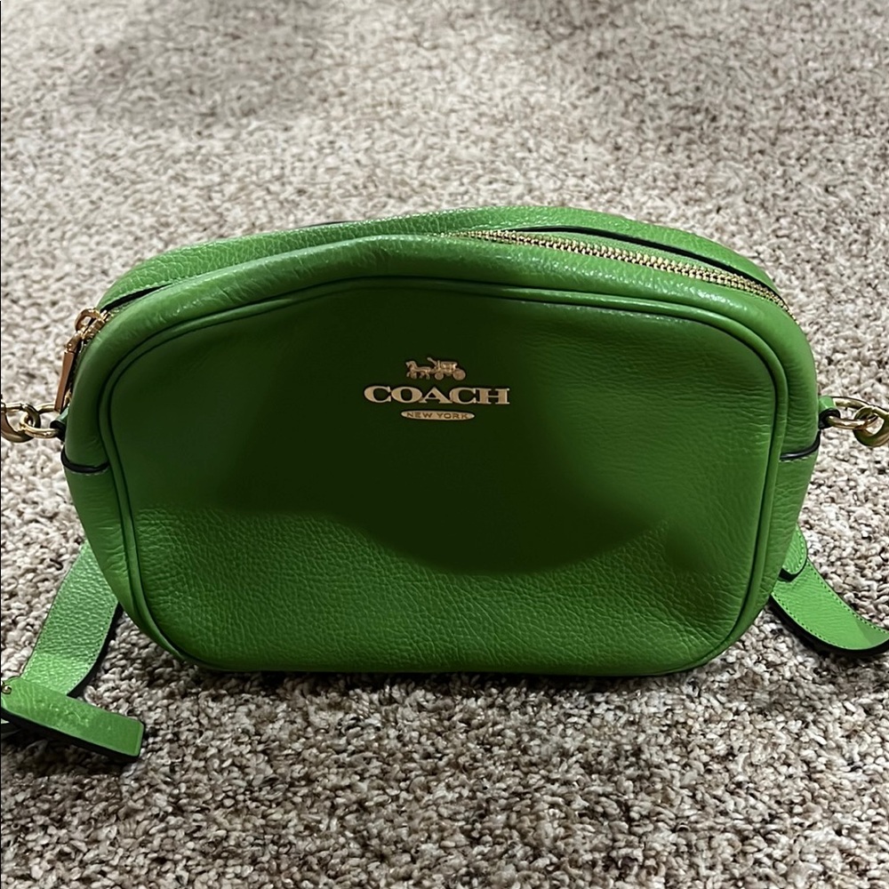 Coach Green Crossbody Bag with Gold Hardware